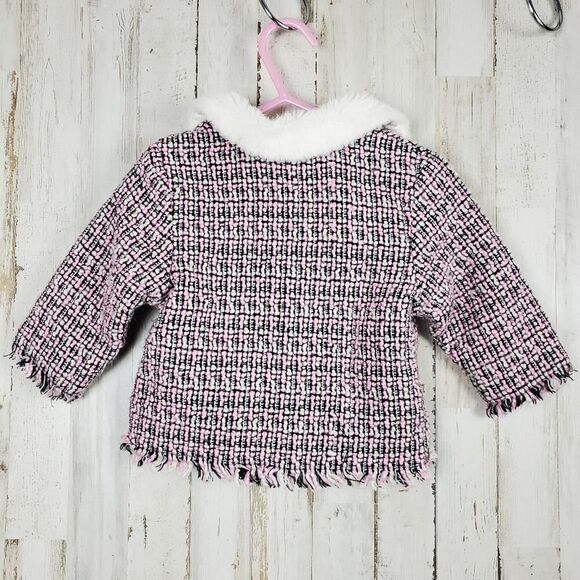Faux Fur Coat Pink Size 18 mths - Picture 2 of 10